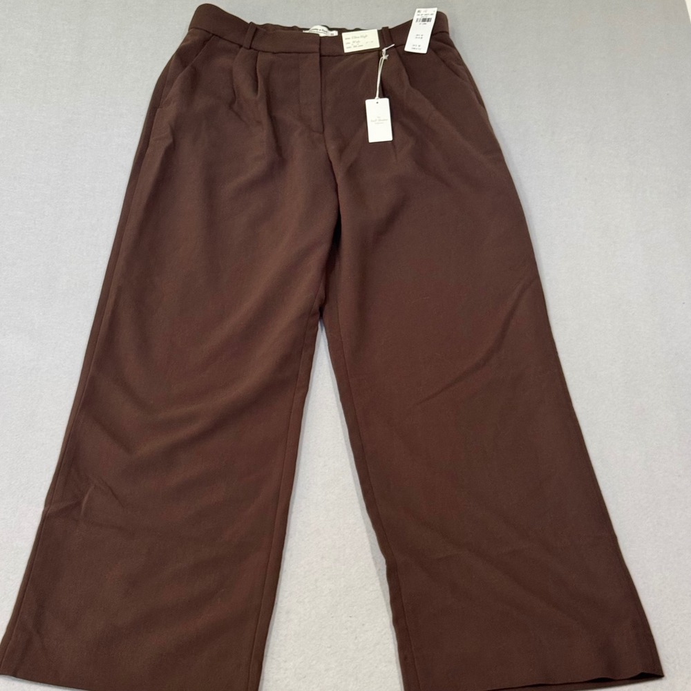 Abercrombie & Fitch Wide Leg Pants Womens 32 Long Brown Ultra High Rise Sloane